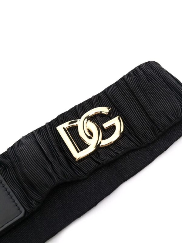 Dolce & Gabbana  logo-plaque ruched belt - Image 2