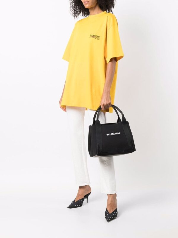 Balenciaga Navy Cabas logo tote bag - Image 2