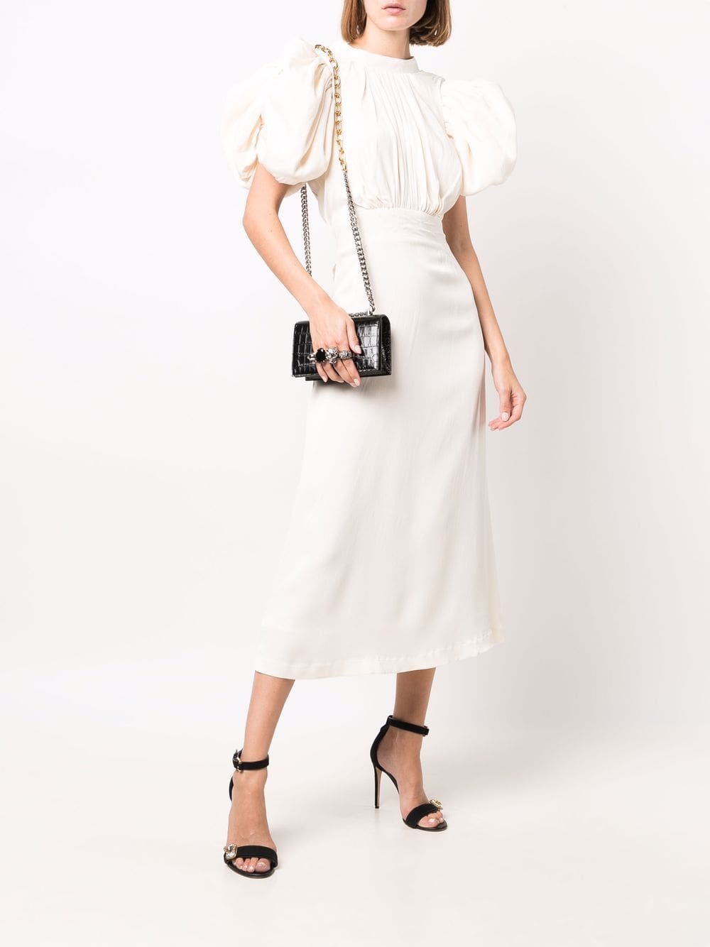 Alexander McQueen skull-embroidered crocodile-effect crossbody bag - Image 2