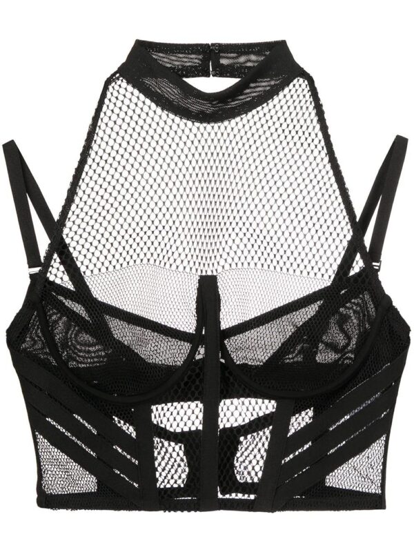 Dion Lee  net-lace layered bra top