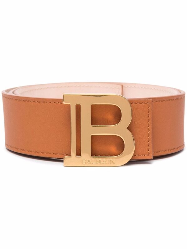 Balmain  logo-plaque leather belt