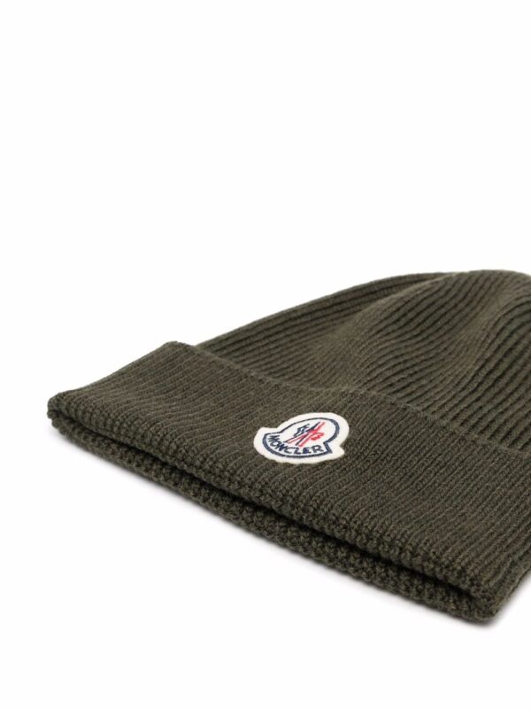 Moncler logo plaque beanie hat - Image 2