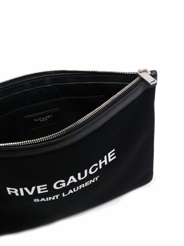 Saint Laurent  Rive Gauche logo-print clutch - Image 4