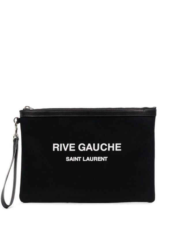 Saint Laurent  Rive Gauche logo-print clutch