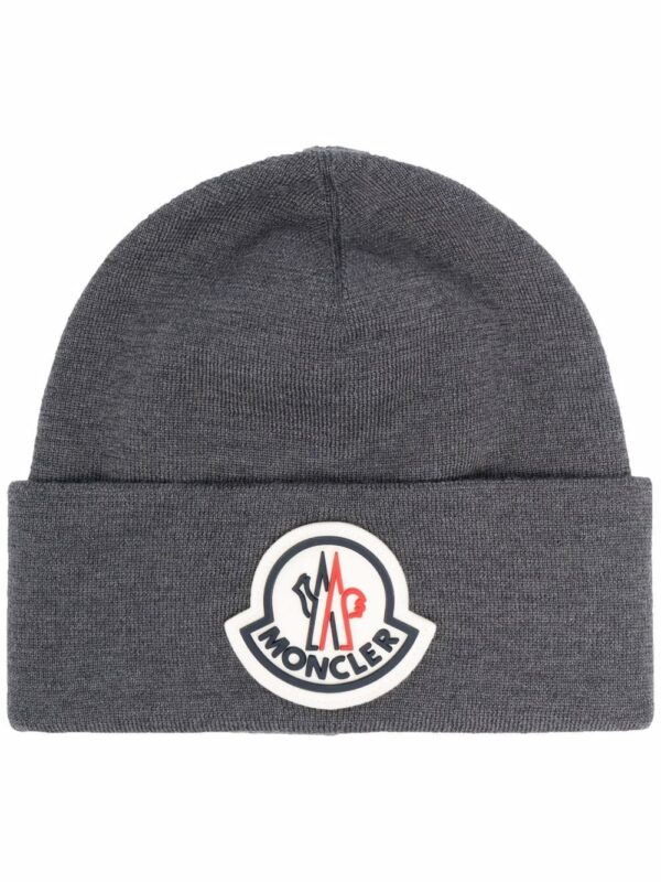 Moncler logo-patch wool beanie