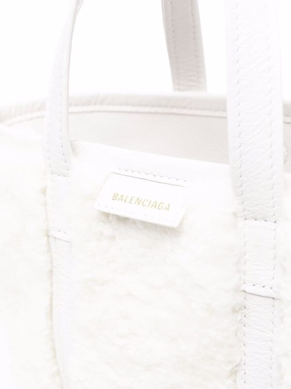 Balenciaga small Barbes East-West shearling shopper tote bag - Image 5