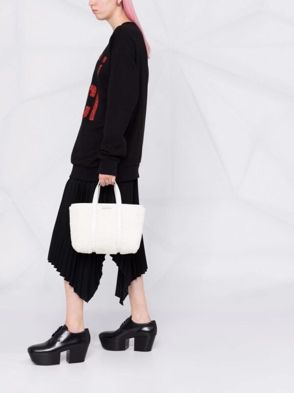 Balenciaga small Barbes East-West shearling shopper tote bag - Image 2