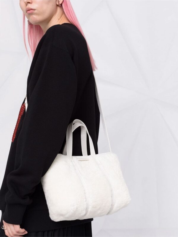 Balenciaga small Barbes East-West shearling shopper tote bag - Image 3