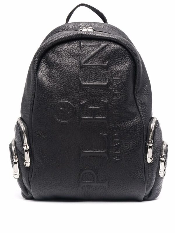 Phillip plein embossed-logo leather backpack