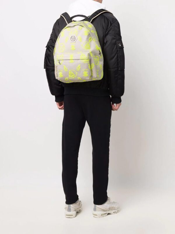Phillip plein embossed-logo print backpack - Image 2