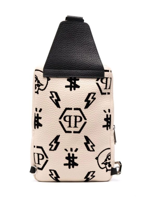 Phillip plein flocked monogram-print cross-body bag - Image 3