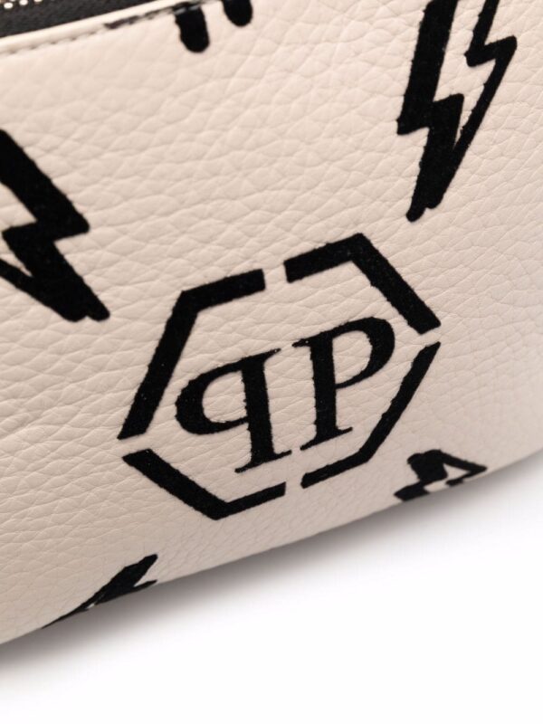 Phillip plein flocked monogram-print cross-body bag - Image 4