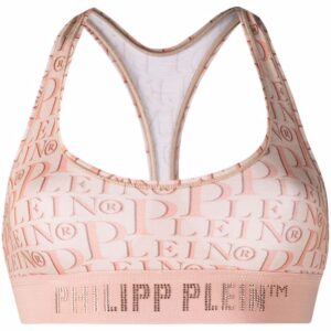 Philipp Plein  logo-print studded bra