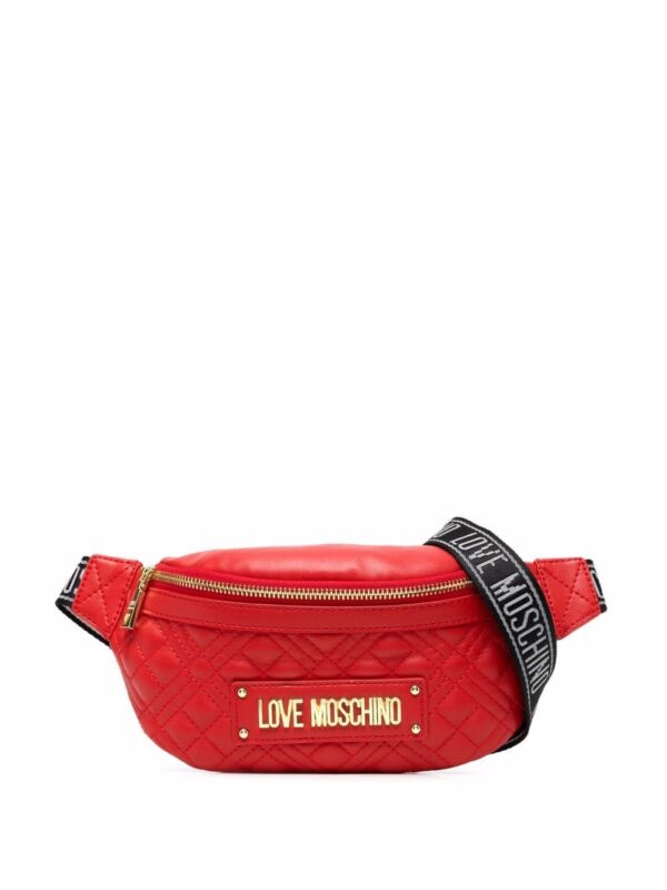Love Moschino quilted logo plaque belt bag