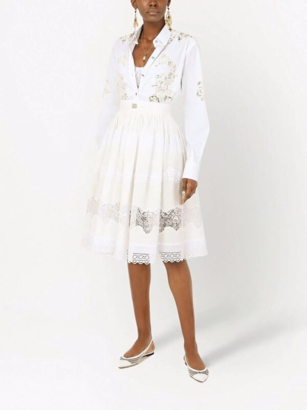 Dolce & Gabbana  lace-panelled long-sleeve shirt - Image 2