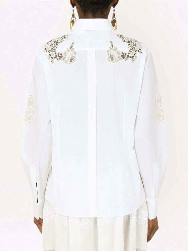 Dolce & Gabbana  lace-panelled long-sleeve shirt - Image 4