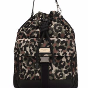 Dolce & gabbana  leopard-print drawstring backpack