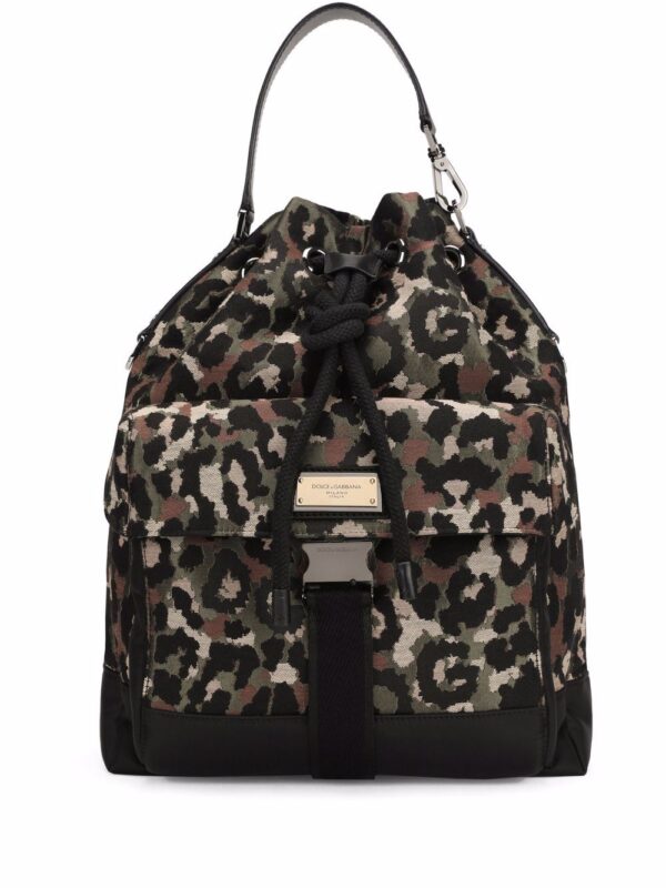 Dolce & gabbana  leopard-print drawstring backpack