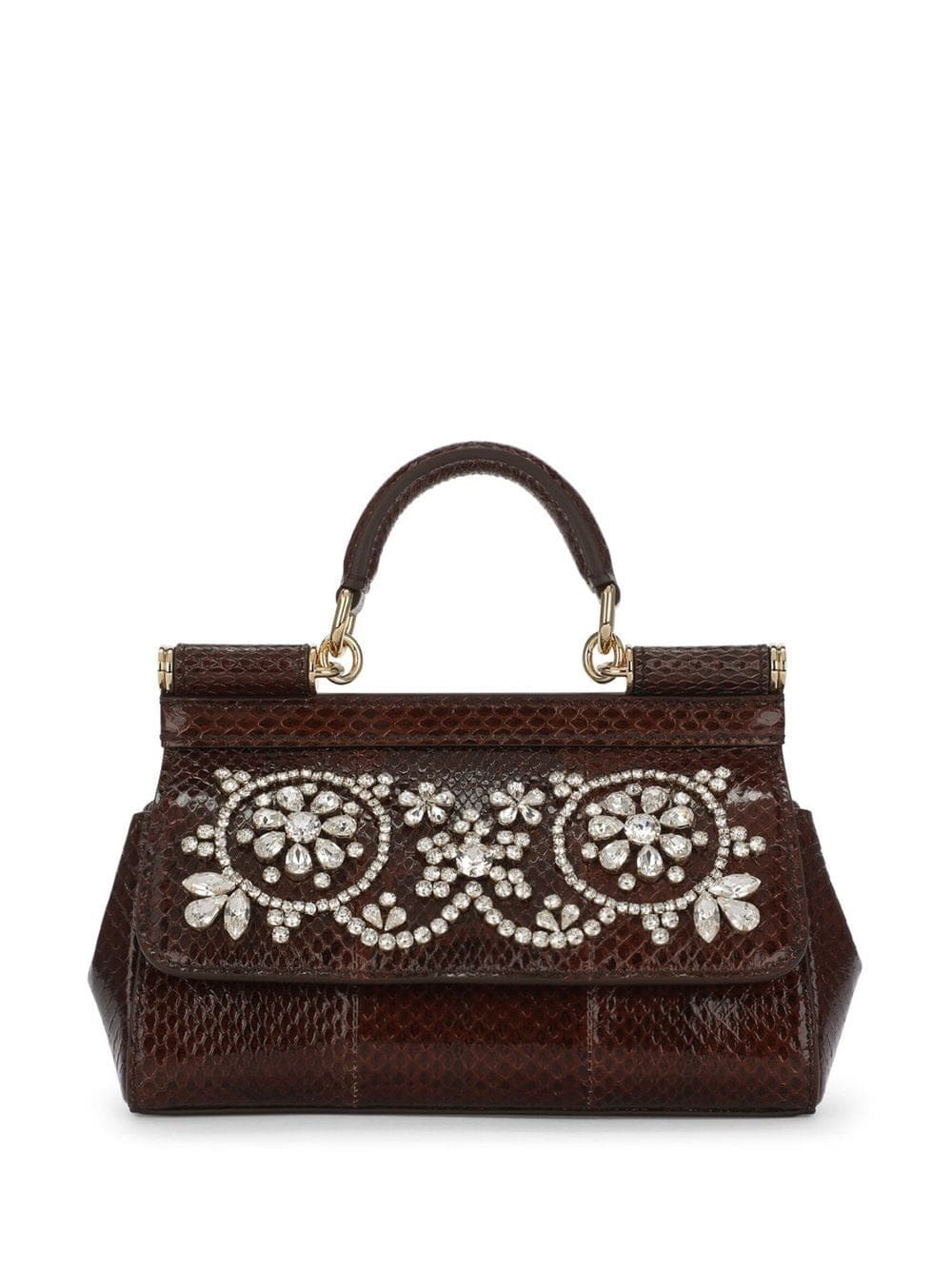 Dolce & Gabbana small Sicily rhinestone-embellished top-handle bag