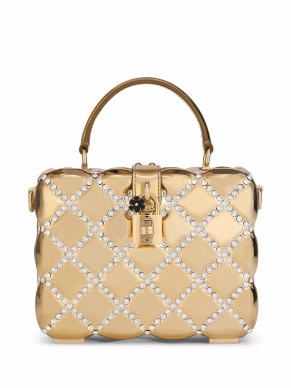 Dolce & Gabbana Dolce Box rhinestone-embellished top-handle bag