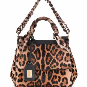 Dolce & Gabbana medium Sicily leopard-print top-handle bag
