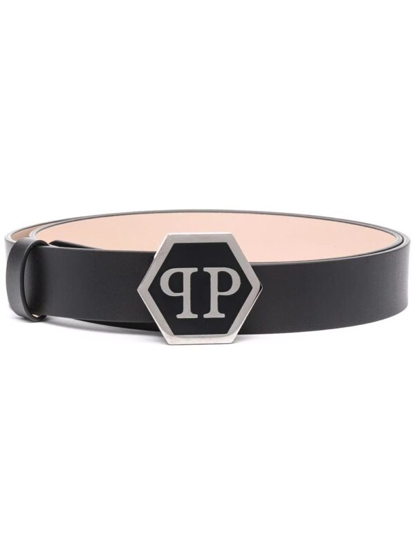 Philipp Plein  Hexagon leather belt