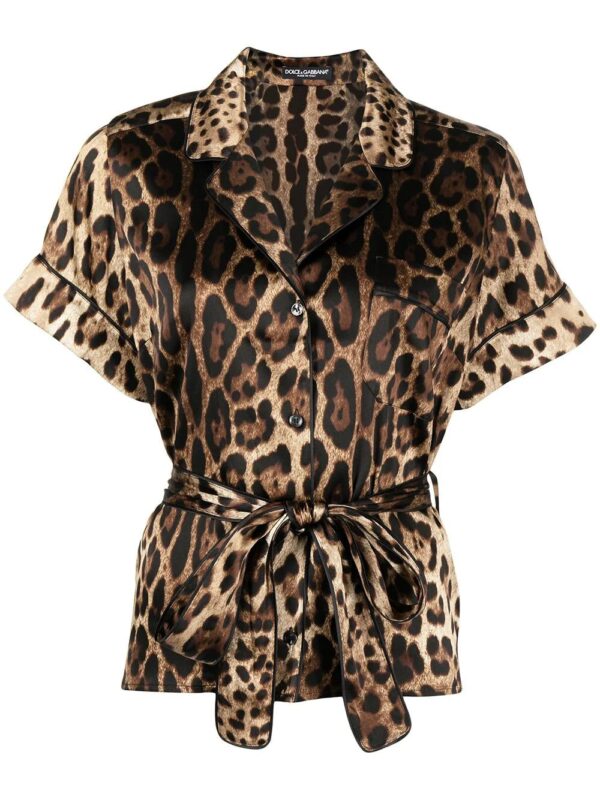Dolce & Gabbana  leopard-print tie-waist shirt