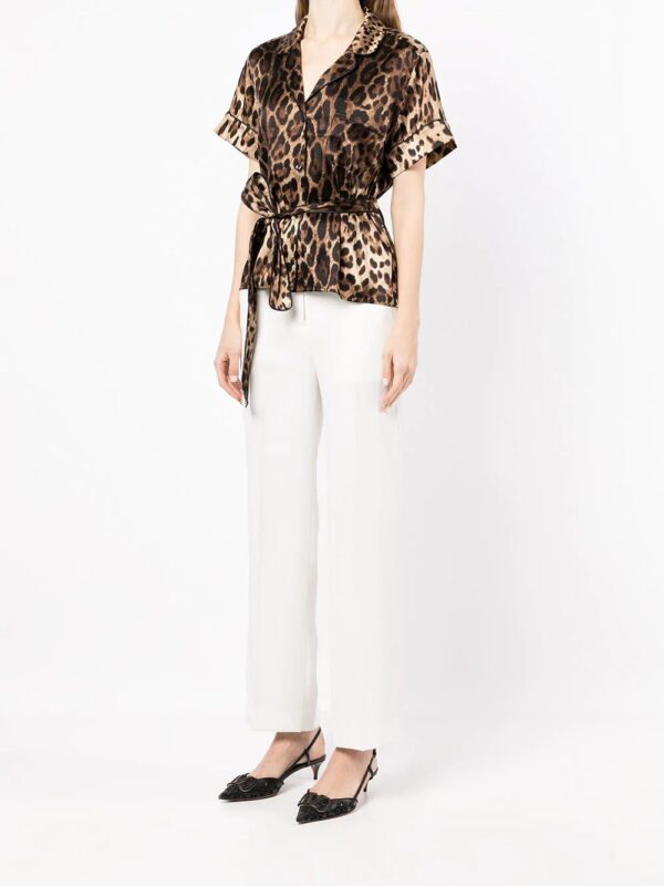 Dolce & Gabbana  leopard-print tie-waist shirt - Image 3
