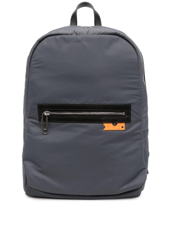 Off-white logo-patch zip-fastening backpack