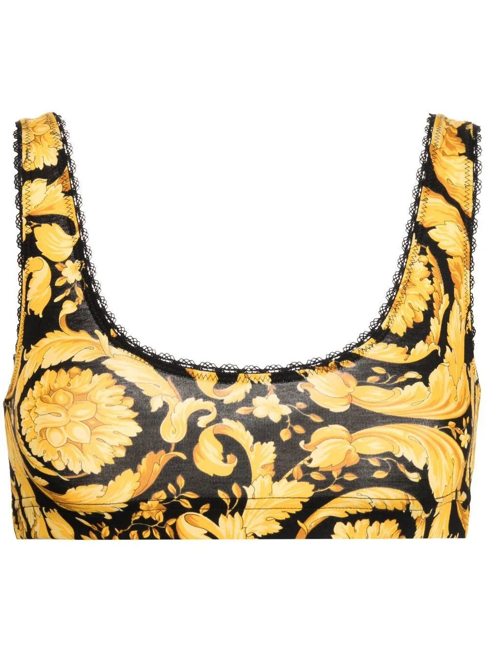 Versace Barocco-print cotton bra