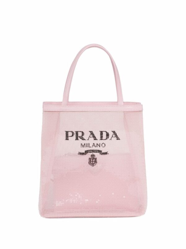 Prada  logo-print sequin-embellished mini bag