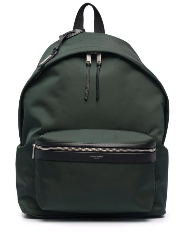 Saint Laurent City leather-trim backpack