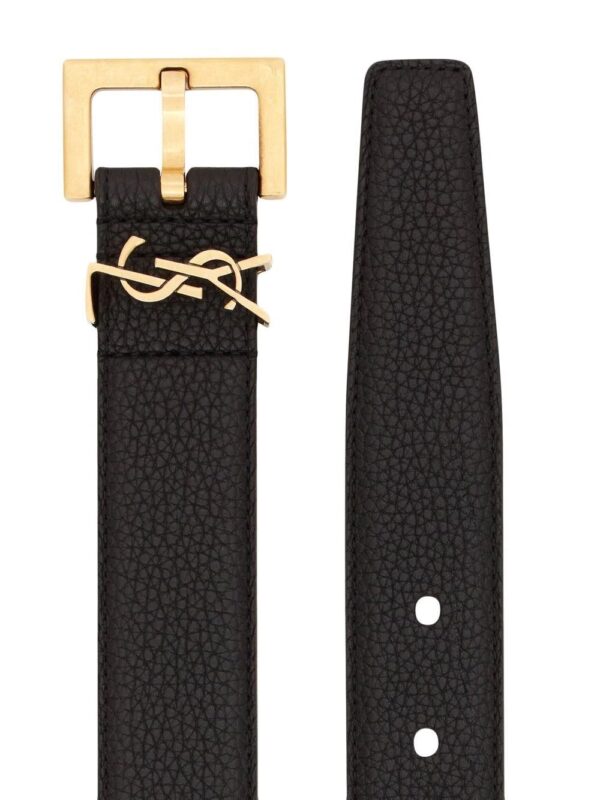 Saint Laurent  monogram-logo wide leather belt - Image 2