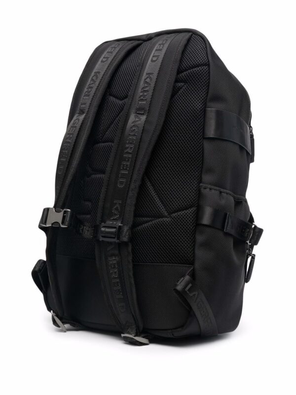 Karl Lagerfeld logo-print mesh-panel backpack - Image 3