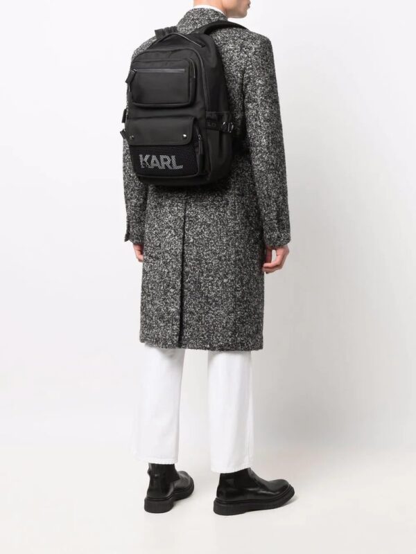 Karl Lagerfeld logo-print mesh-panel backpack - Image 2