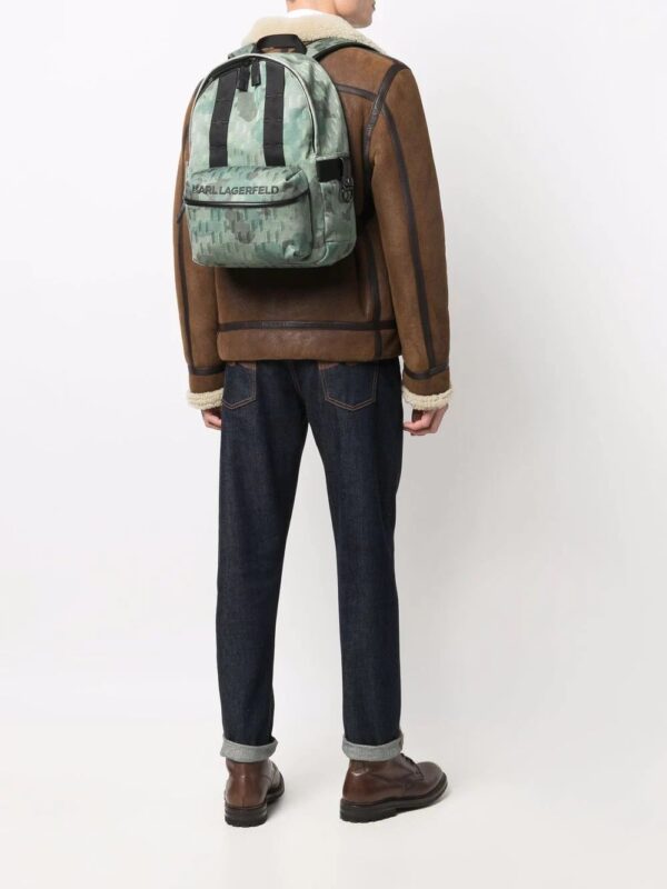 Karl Lagerfeld Otto camouflage-print logo backpack - Image 2