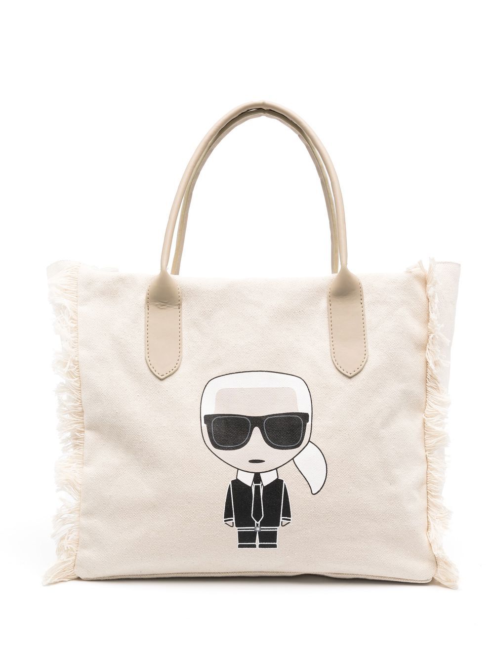 Karl Lagerfeld K Ikonik canvas fringed tote bag