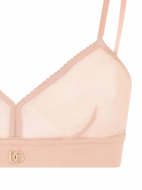 Dolce & Gabbana  DG-logo tulle triangle bra - Image 4