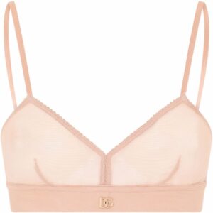 Dolce & Gabbana DG-logo tulle triangle bra