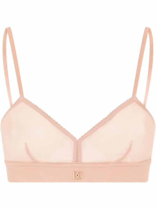 Dolce & Gabbana  DG-logo tulle triangle bra