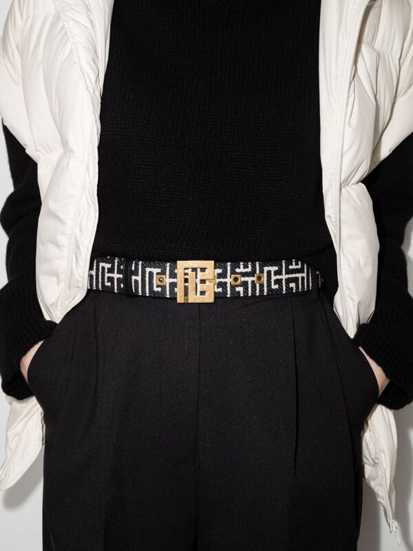 Balmain  monogram jacquard logo-buckle belt - Image 2