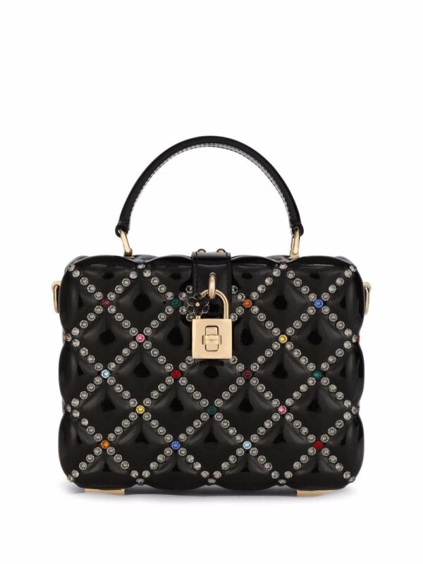 Dolce & Gabbana Dolce Box rhinestone-embellished top-handle bag