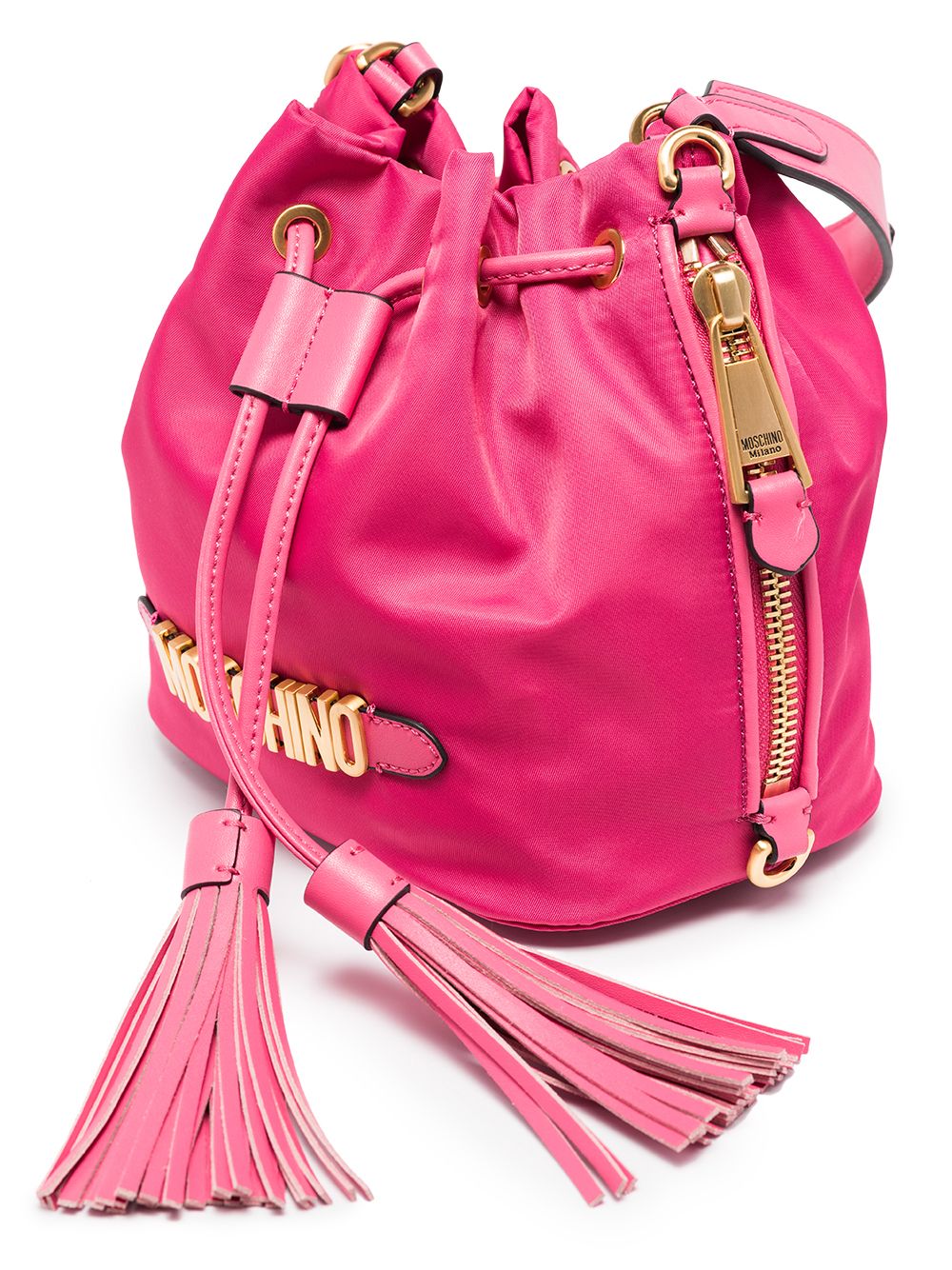 Moschino logo-plaque bucket bag - Image 3