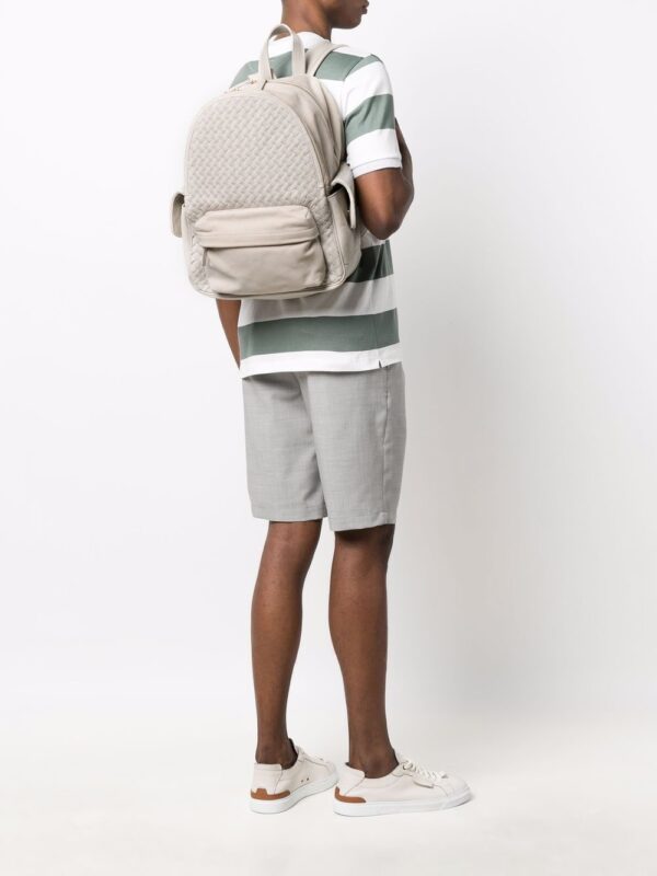 Eleventy woven panel leather backpack - Image 3