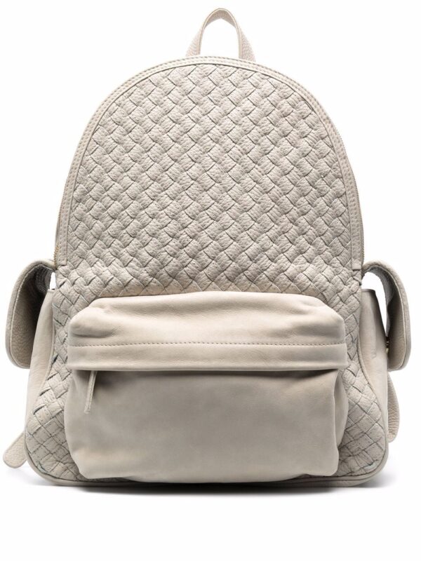 Eleventy woven panel leather backpack