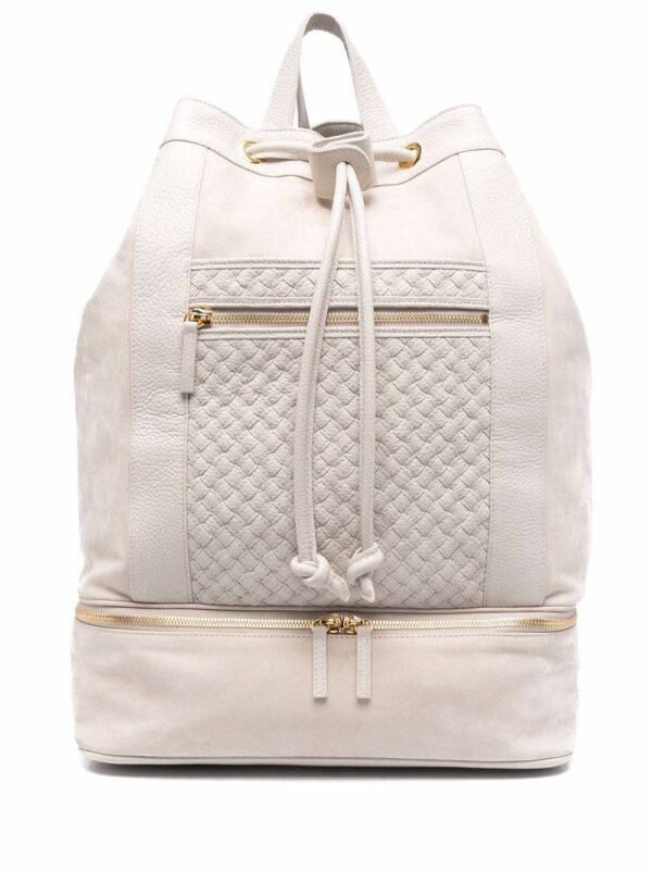 Eleventy braided-panel leather backpack