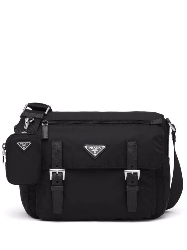 Prada  Re-Nylon triangle logo-plaque shoulder bag