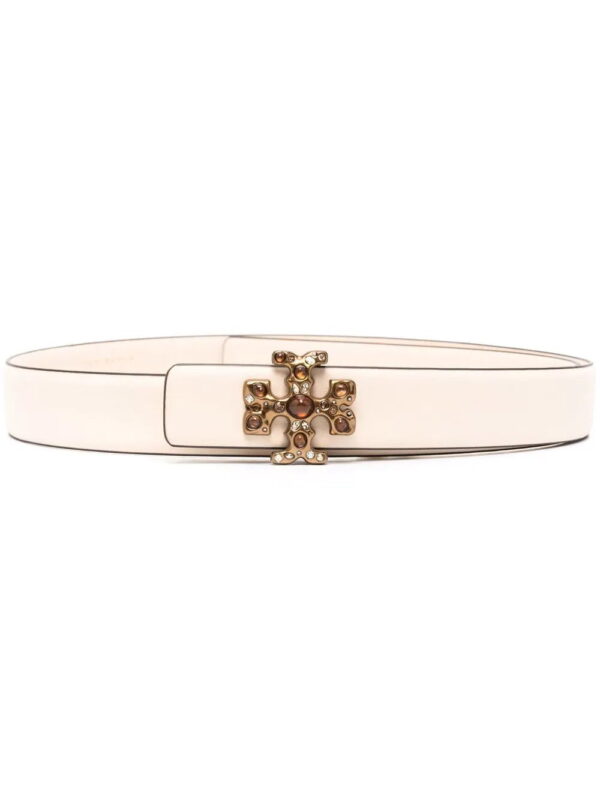 Tory Burch  crystal logo-buckle belt
