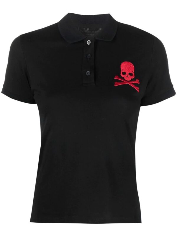 Philipp Plein  skull-patch polo shirt