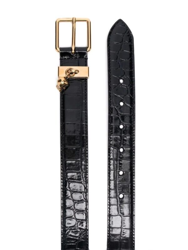 Alexander McQueen  crocodile-effect leather belt - Image 2